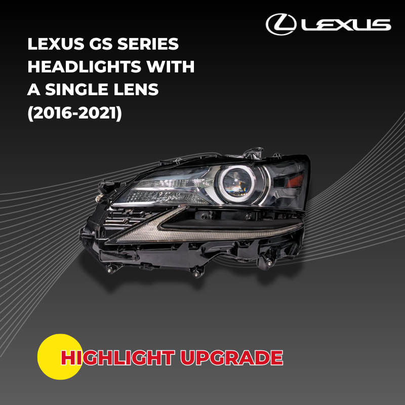 OEM-Style Replacement Headlights for 2016-2021 Lexus GS Series (GS200t, GS300, GS350, GS450h, GS F) - Direct Bolt-On Fit