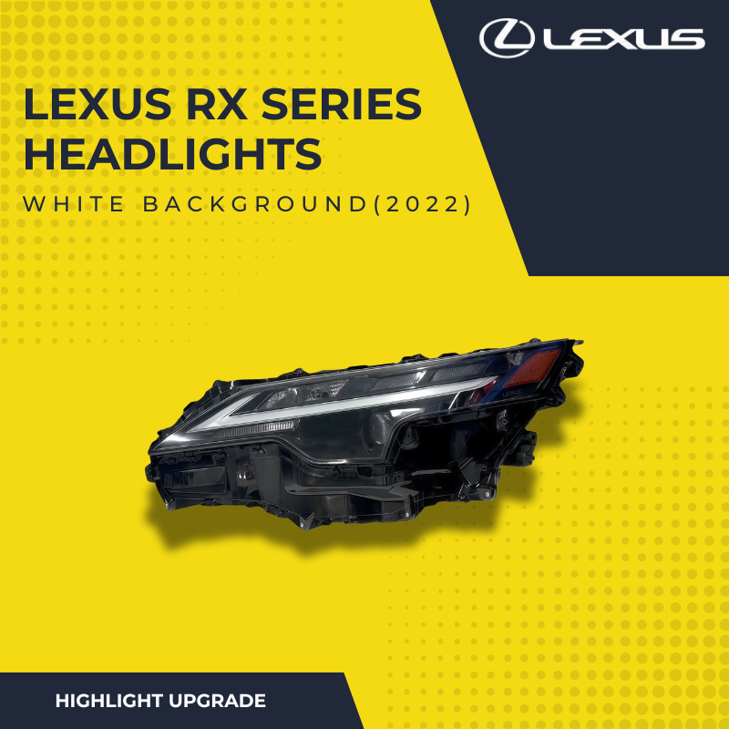 White Background LED Headlight Assemblies for 2022 Lexus RX Series (RX350, RX350L, RX450h, RX450hL) - OEM-Quality Upgrade