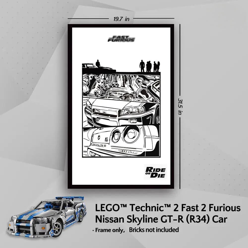Display Frame for LEGO® 42210 Nissan GT-R (Fast & Furious)