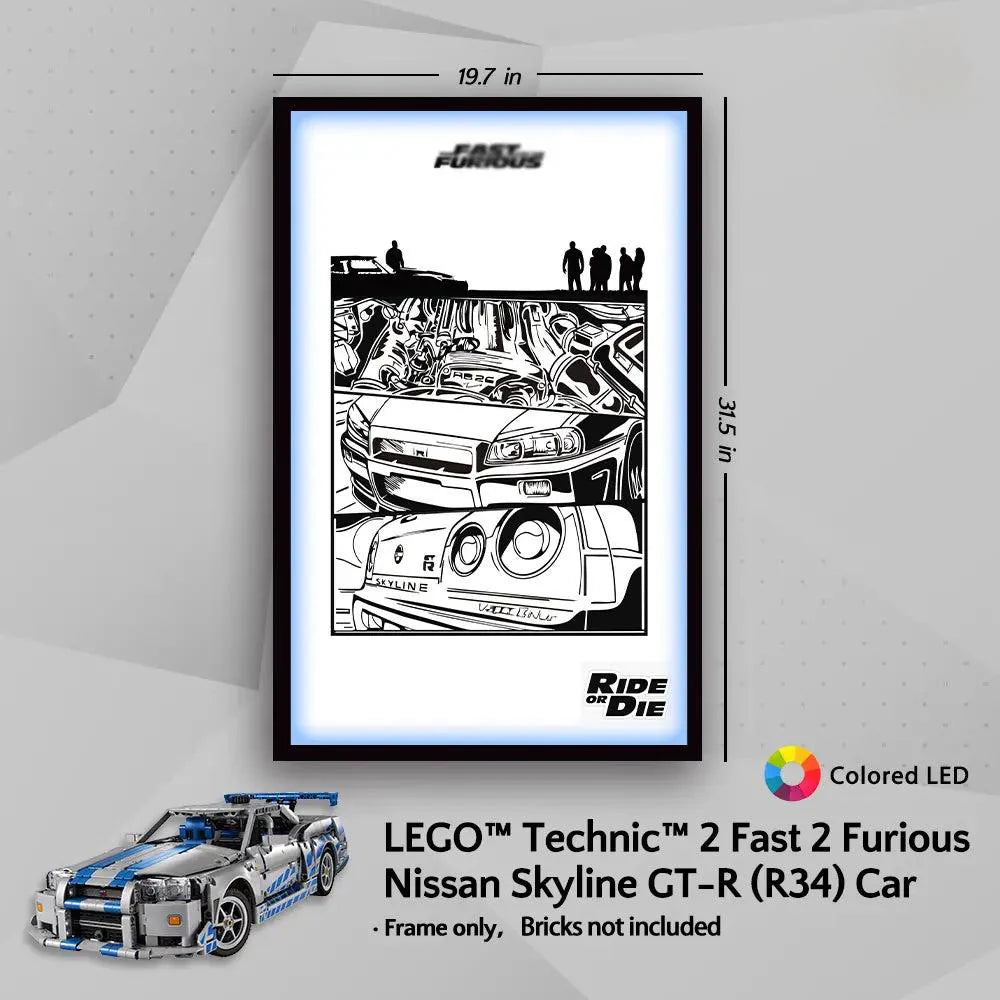 Display Frame for LEGO® 42210 Nissan GT-R (Fast & Furious)