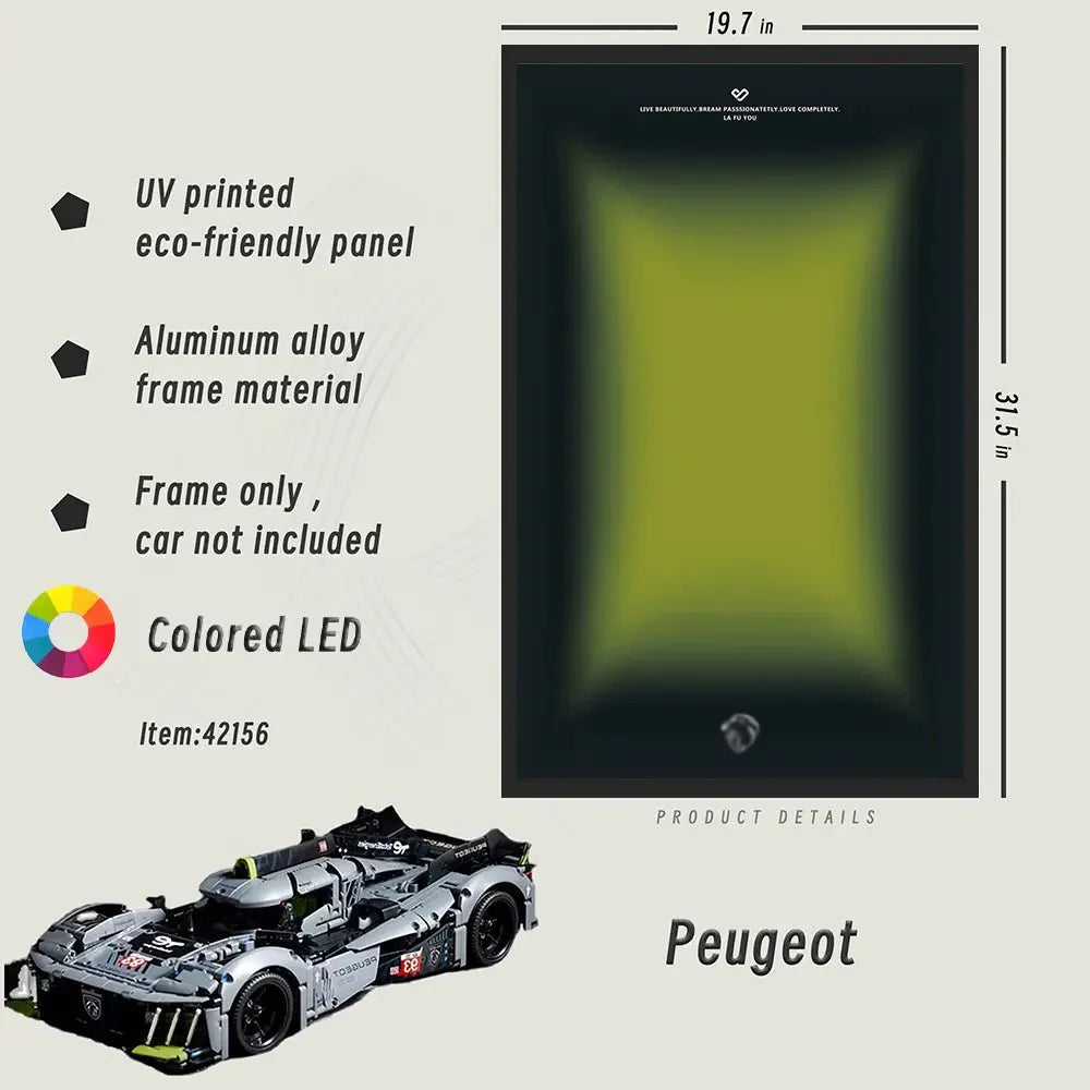 LED Wall Display Frame for LEGO® Peugeot 42156
