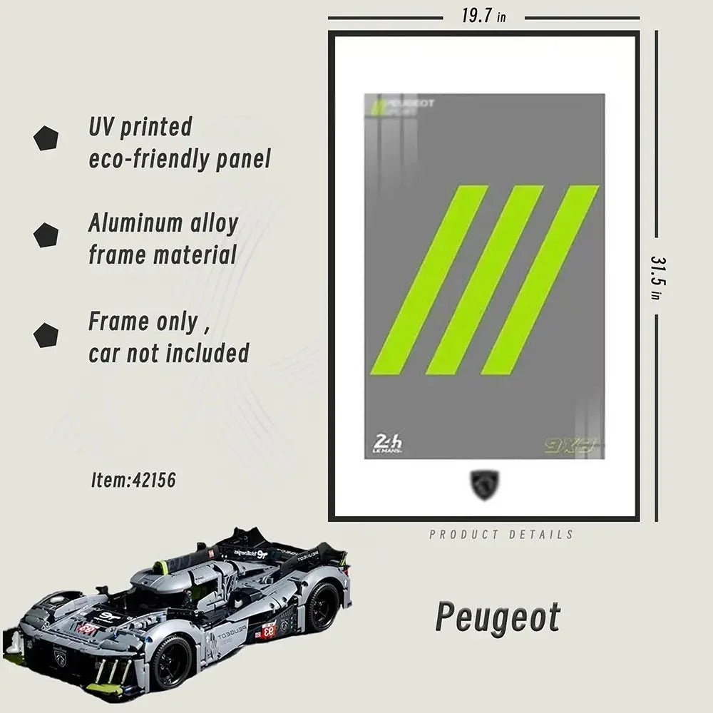 LED Wall Display Frame for LEGO® Peugeot 42156