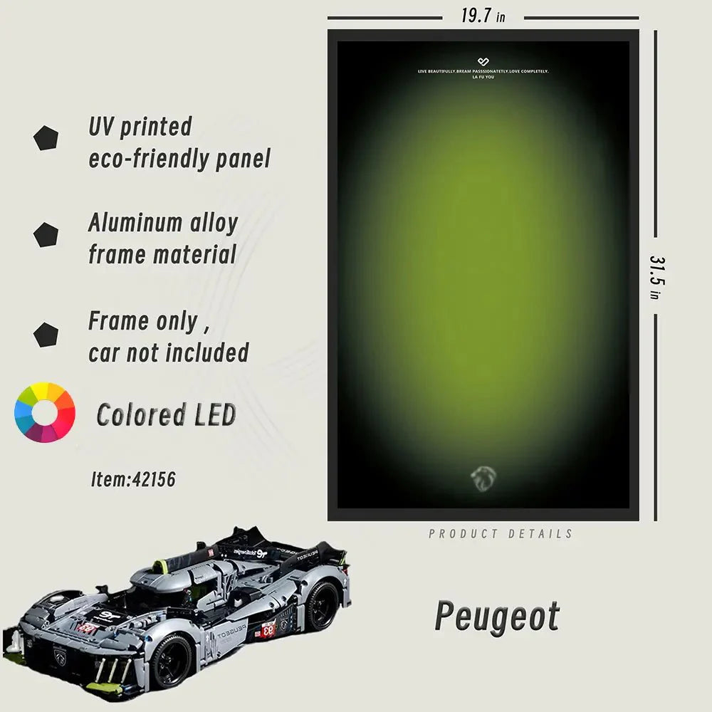 LED Wall Display Frame for LEGO® Peugeot 42156