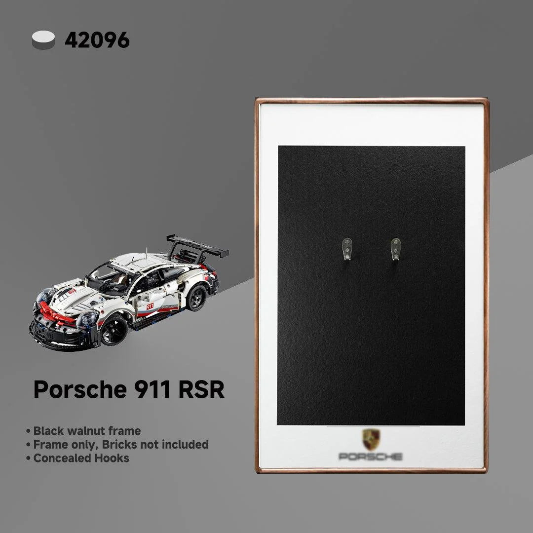 Luxury LEGO® Technic™ Display Frame – Custom Black Walnut Wood for Supercar Sets