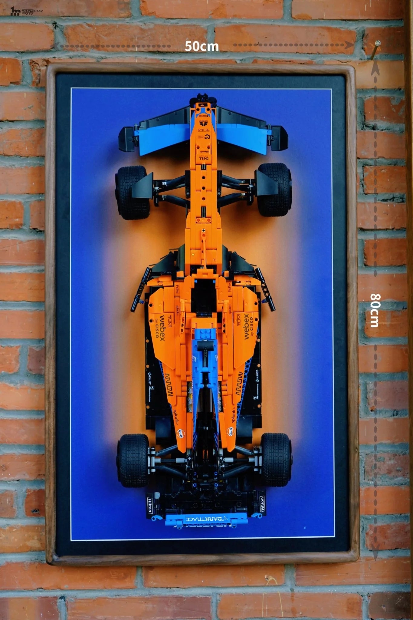 Luxury LEGO® Technic™ Display Frame – Custom Black Walnut Wood for Supercar Sets