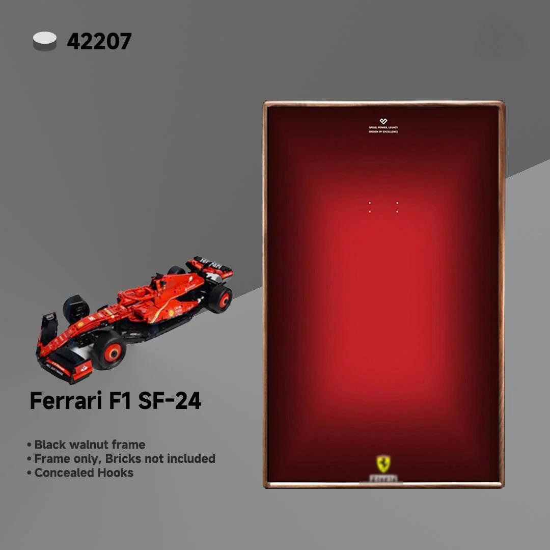 Luxury LEGO® Technic™ Display Frame – Custom Black Walnut Wood for Supercar Sets