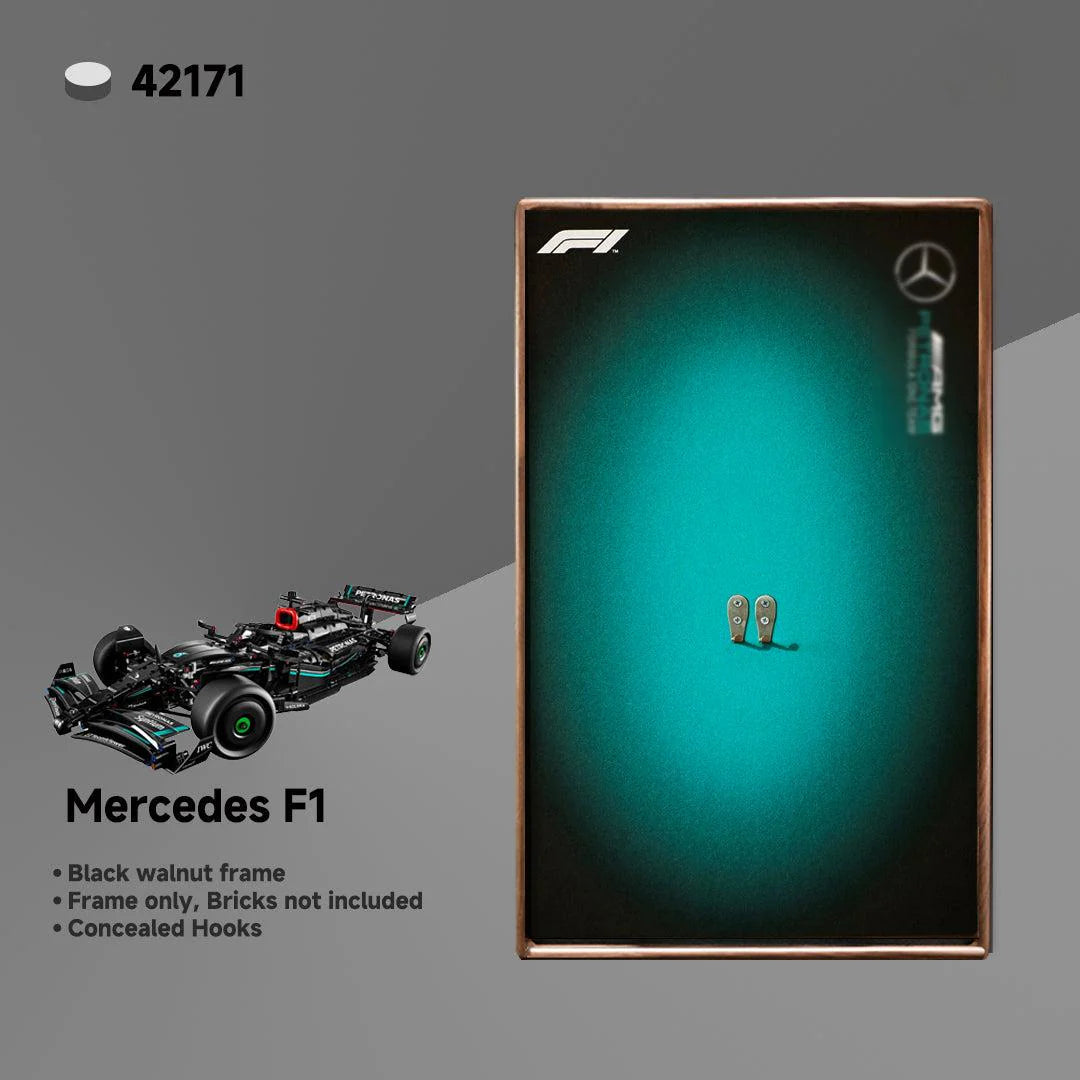 Luxury LEGO® Technic™ Display Frame – Custom Black Walnut Wood for Supercar Sets