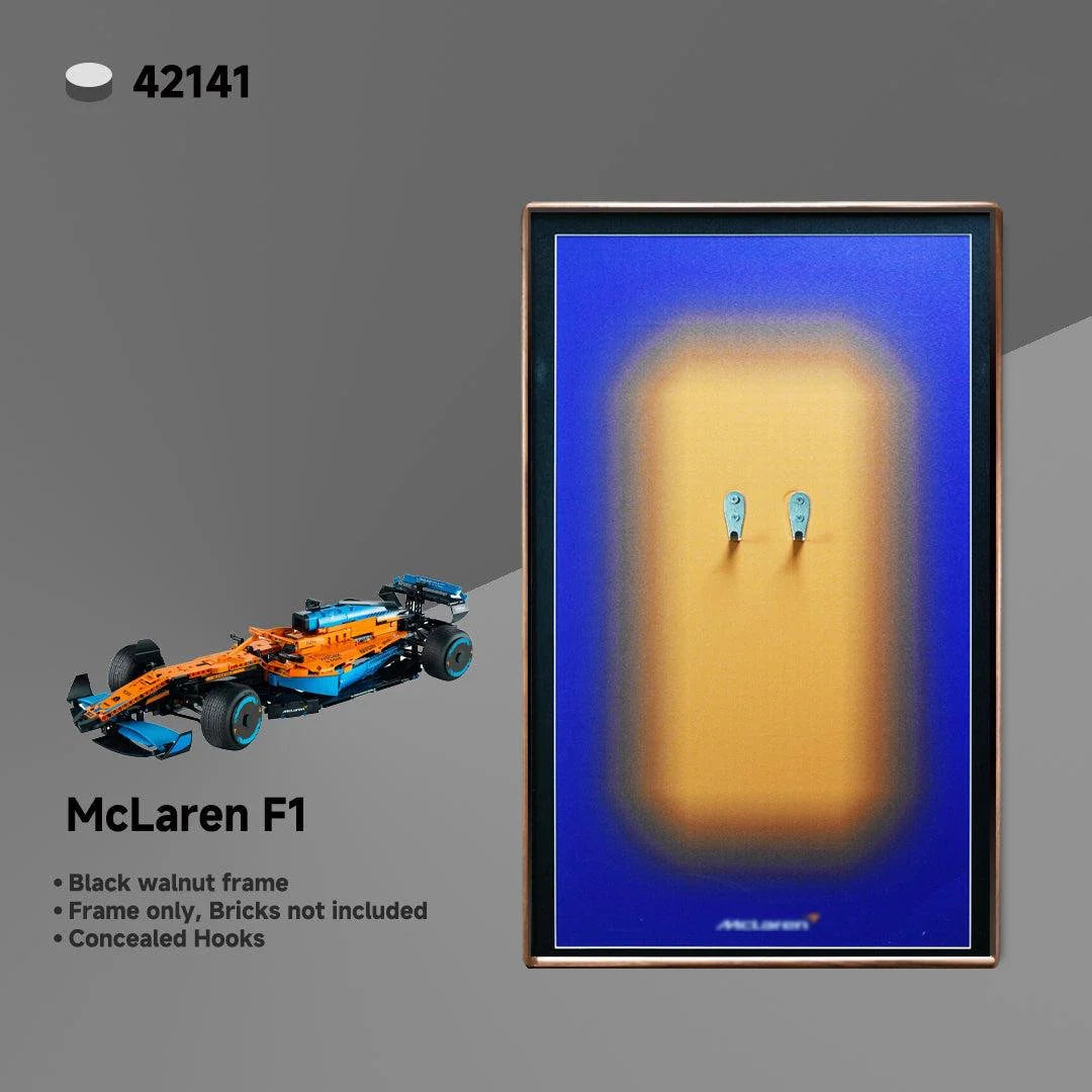 Luxury LEGO® Technic™ Display Frame – Custom Black Walnut Wood for Supercar Sets