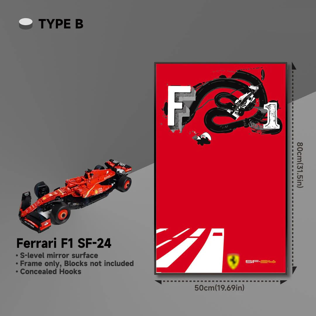 Premium Acrylic Wall Display Frame for LEGO® Ferrari F1 SF-24（42207）