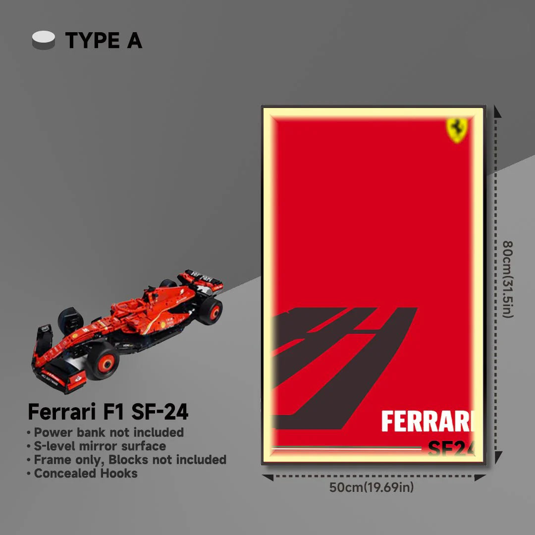 Premium Acrylic Wall Display Frame for LEGO® Ferrari F1 SF-24（42207）