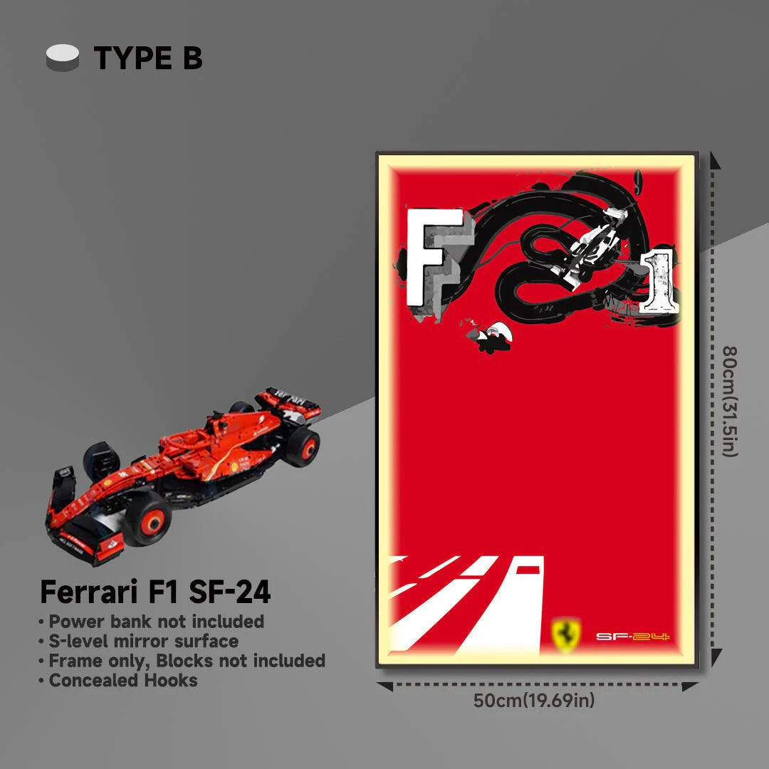 Premium Acrylic Wall Display Frame for LEGO® Ferrari F1 SF-24（42207）