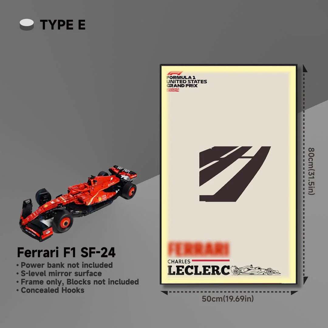 Premium Acrylic Wall Display Frame for LEGO® Ferrari F1 SF-24（42207）