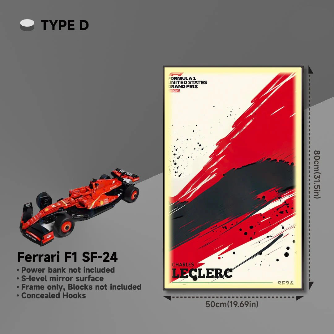 Premium Acrylic Wall Display Frame for LEGO® Ferrari F1 SF-24（42207）