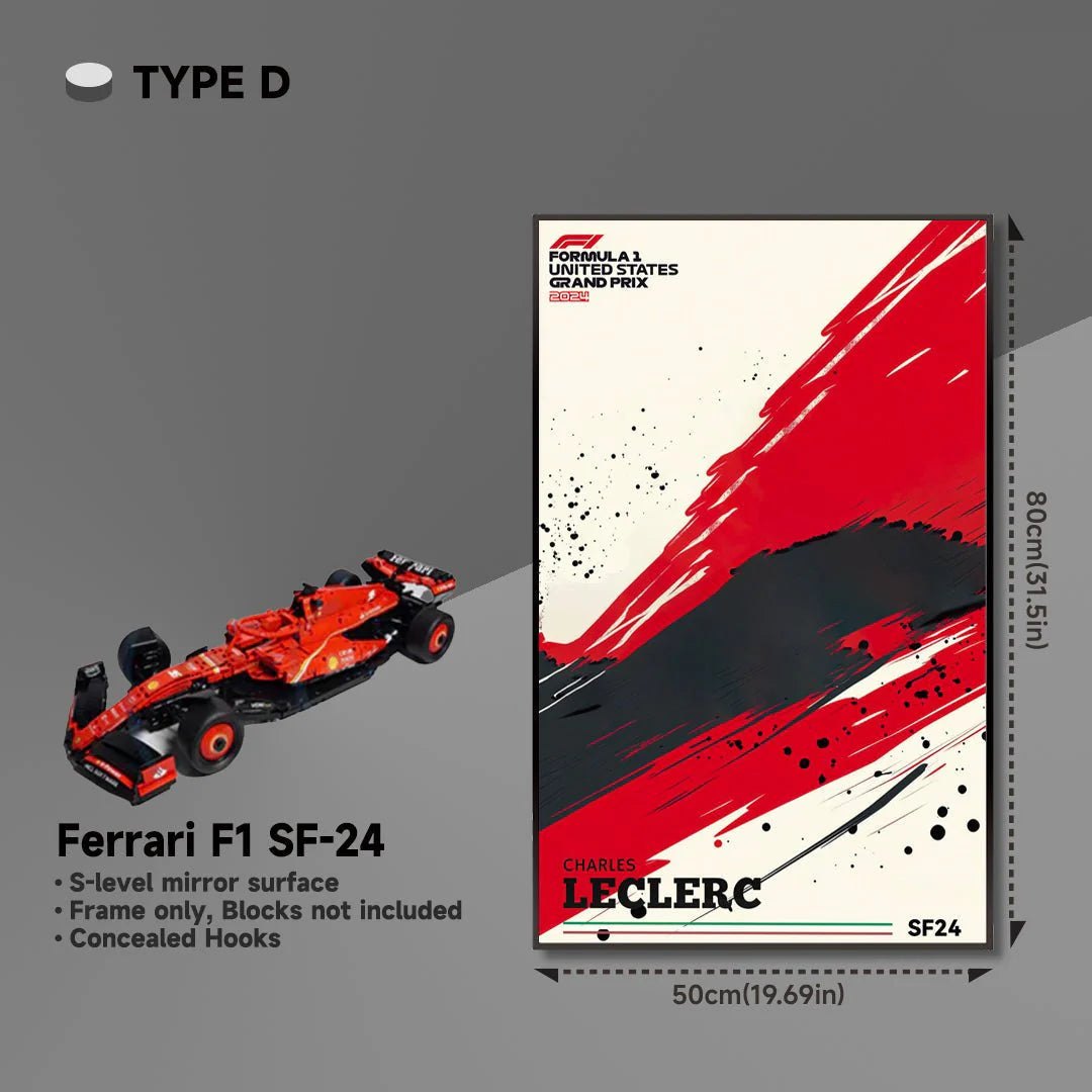 Premium Acrylic Wall Display Frame for LEGO® Ferrari F1 SF-24（42207）