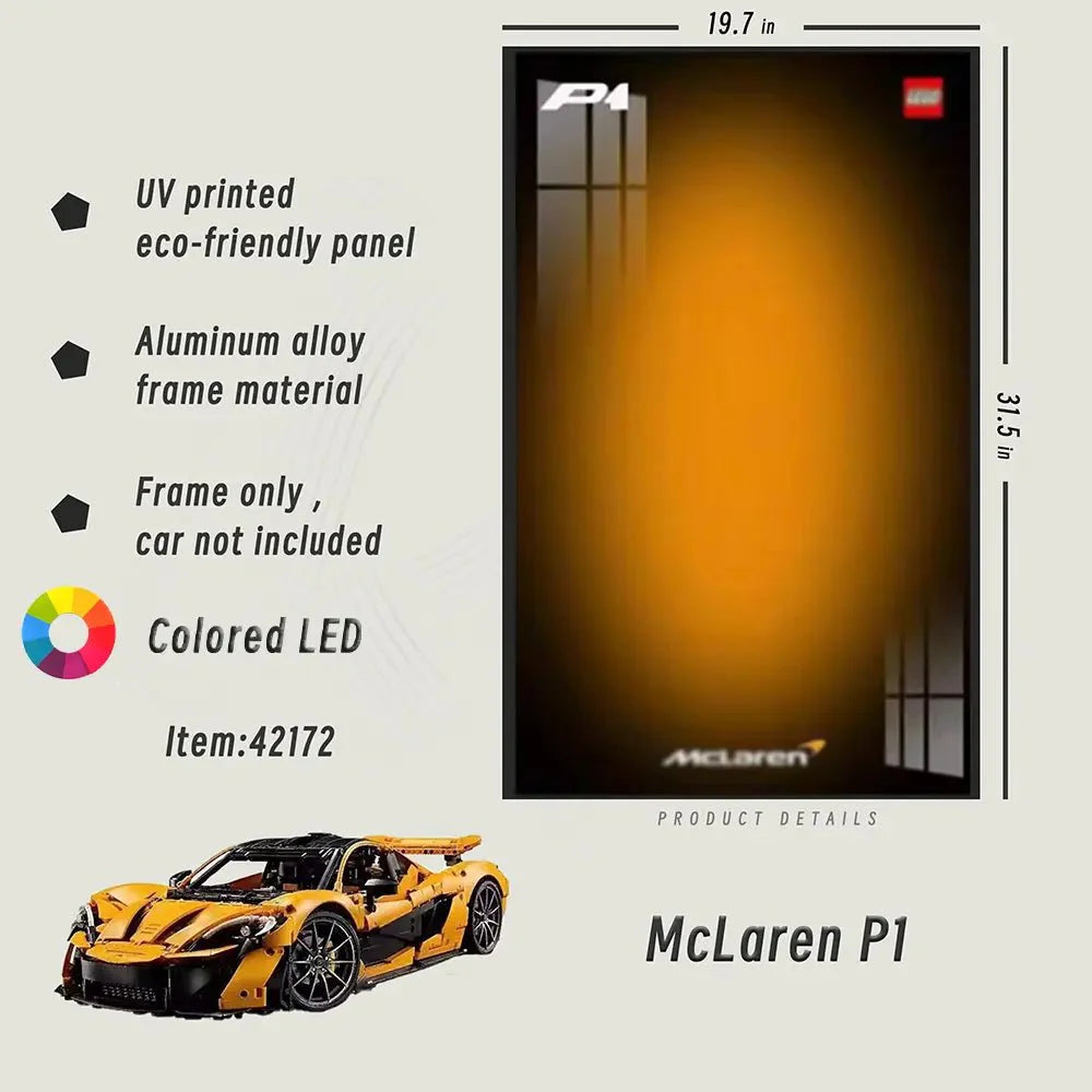 Premium Wall Display Frame for LEGO® 42172 McLaren P1