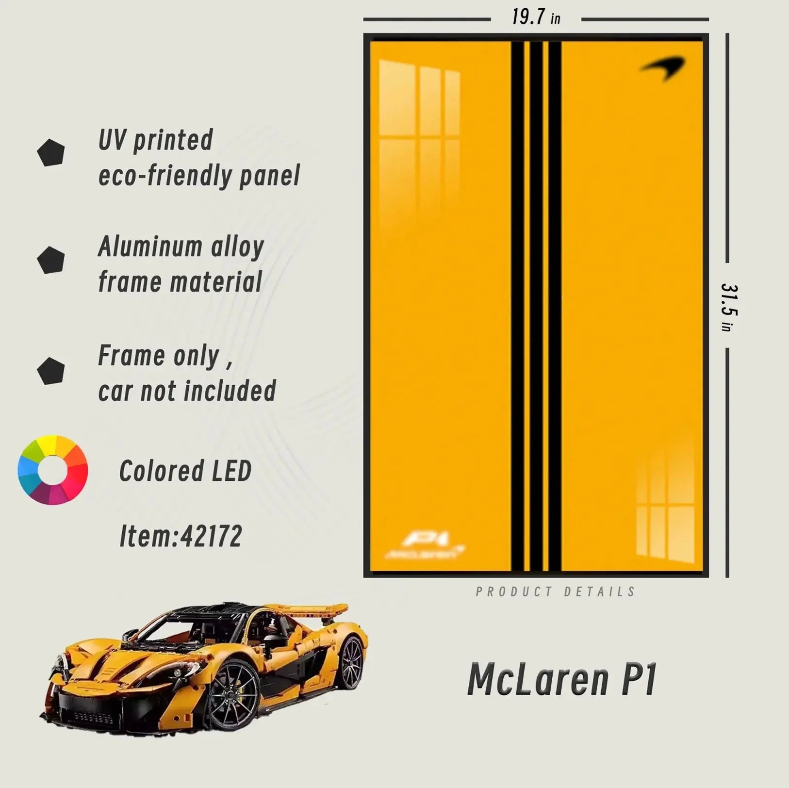 Premium Wall Display Frame for LEGO® 42172 McLaren P1