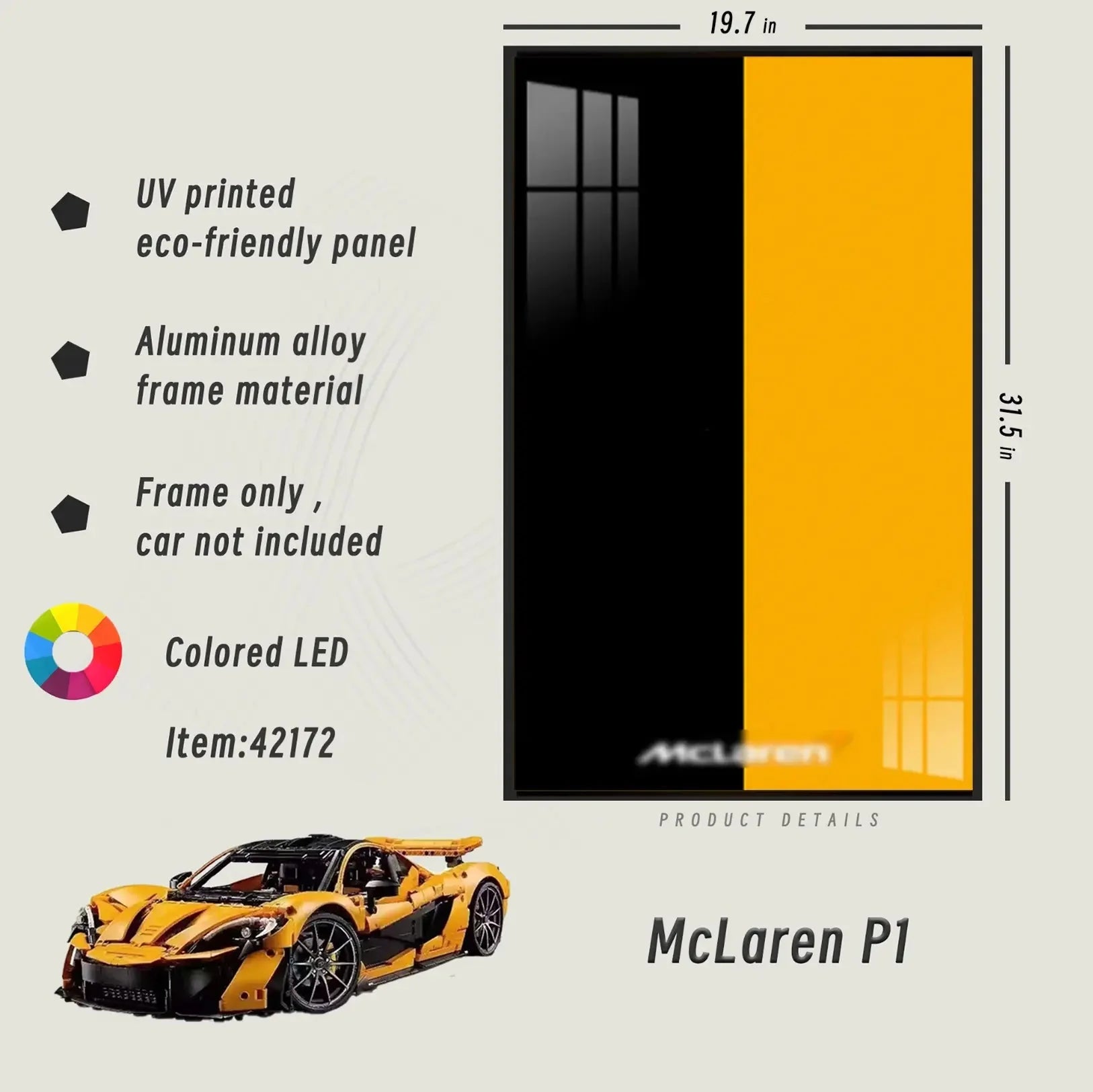 Premium Wall Display Frame for LEGO® 42172 McLaren P1