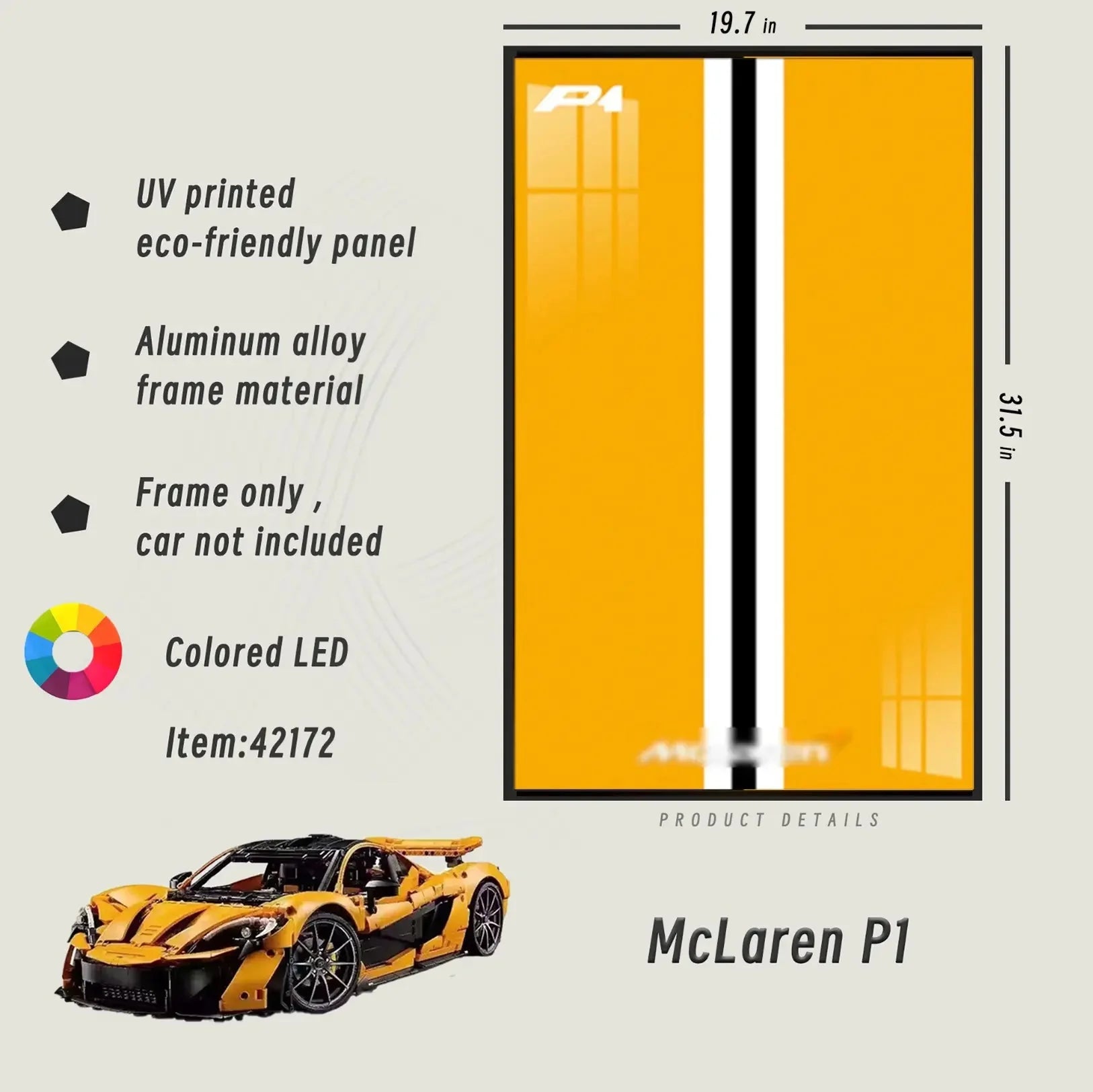 Premium Wall Display Frame for LEGO® 42172 McLaren P1