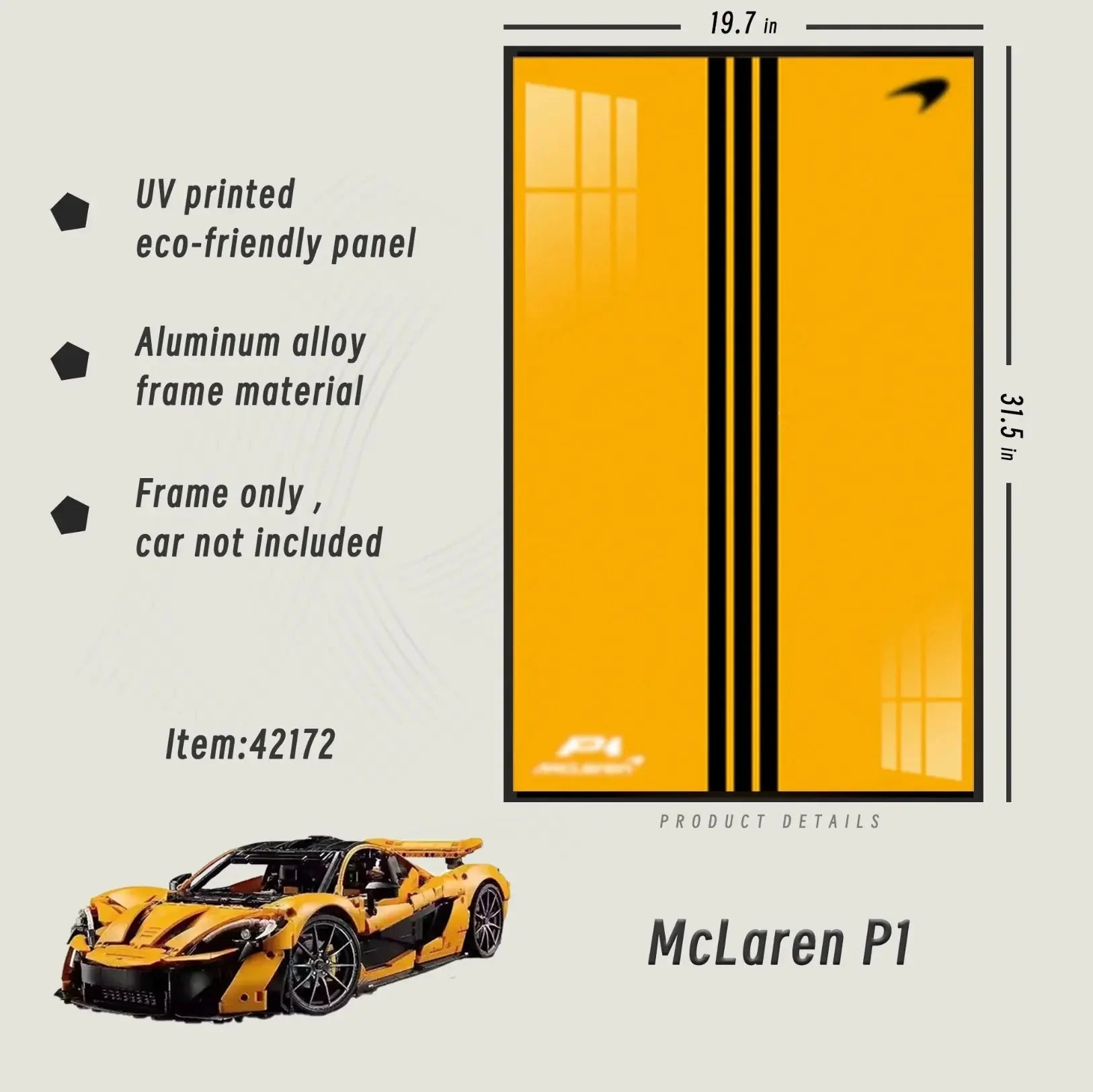 Premium Wall Display Frame for LEGO® 42172 McLaren P1