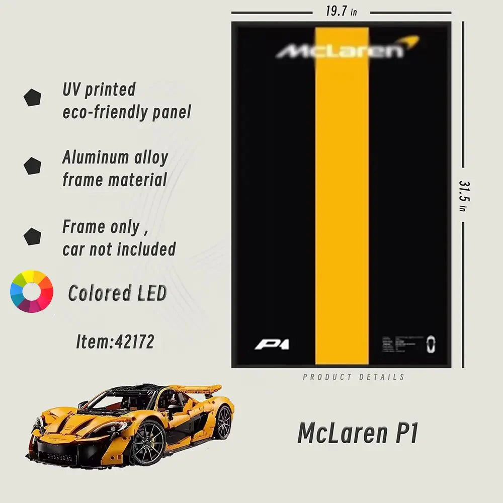 Premium Wall Display Frame for LEGO® 42172 McLaren P1