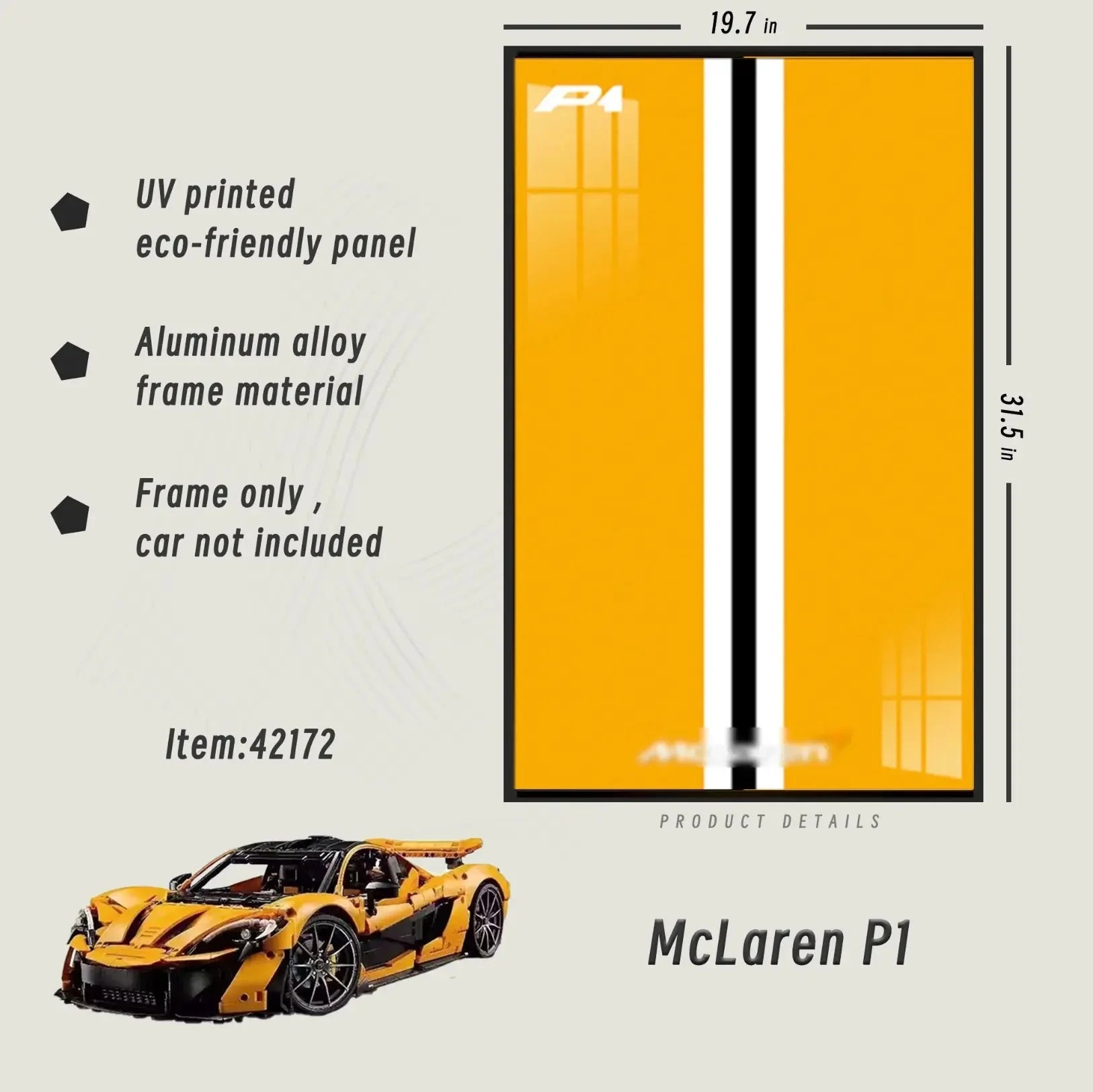 Premium Wall Display Frame for LEGO® 42172 McLaren P1