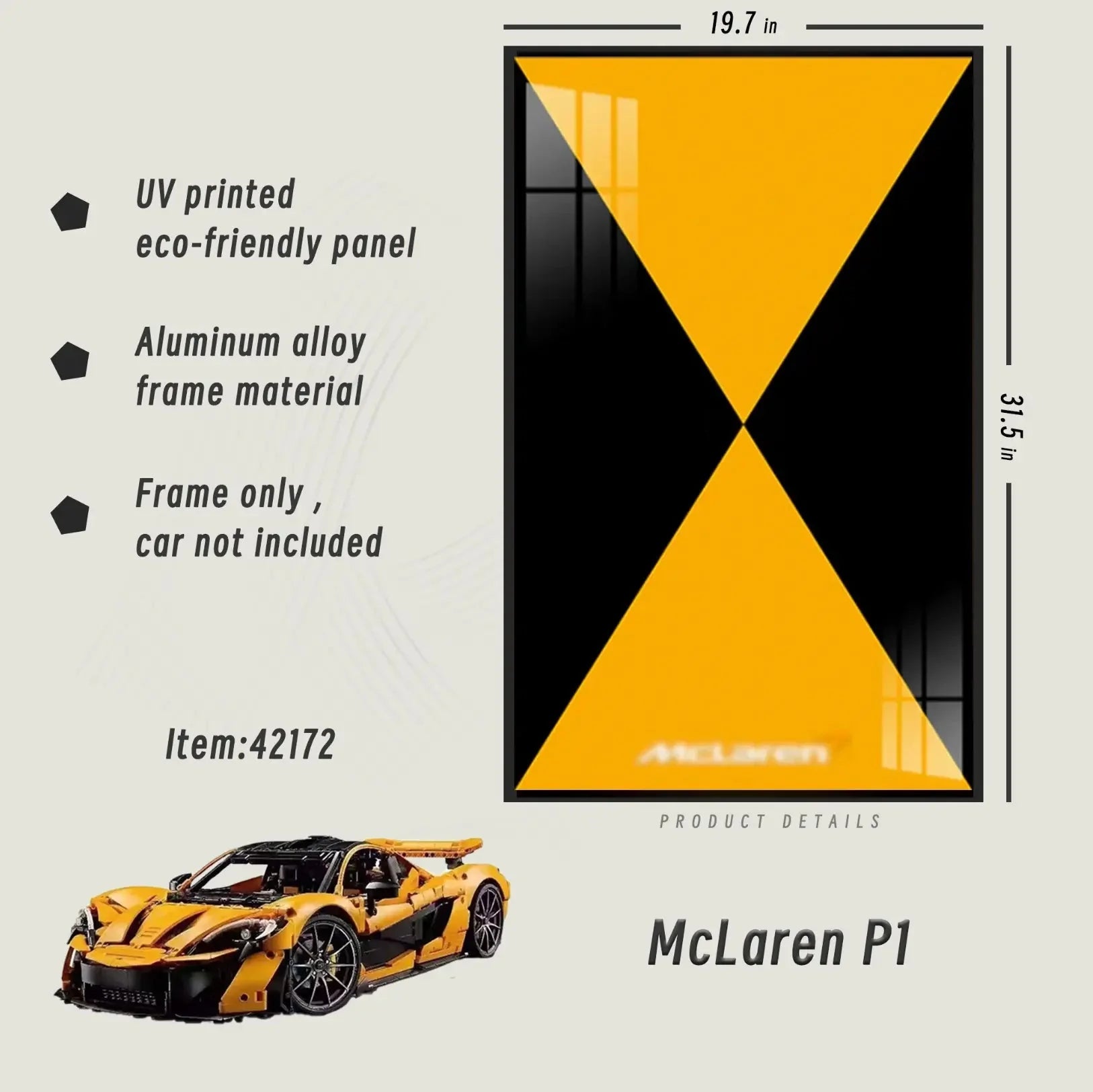 Premium Wall Display Frame for LEGO® 42172 McLaren P1