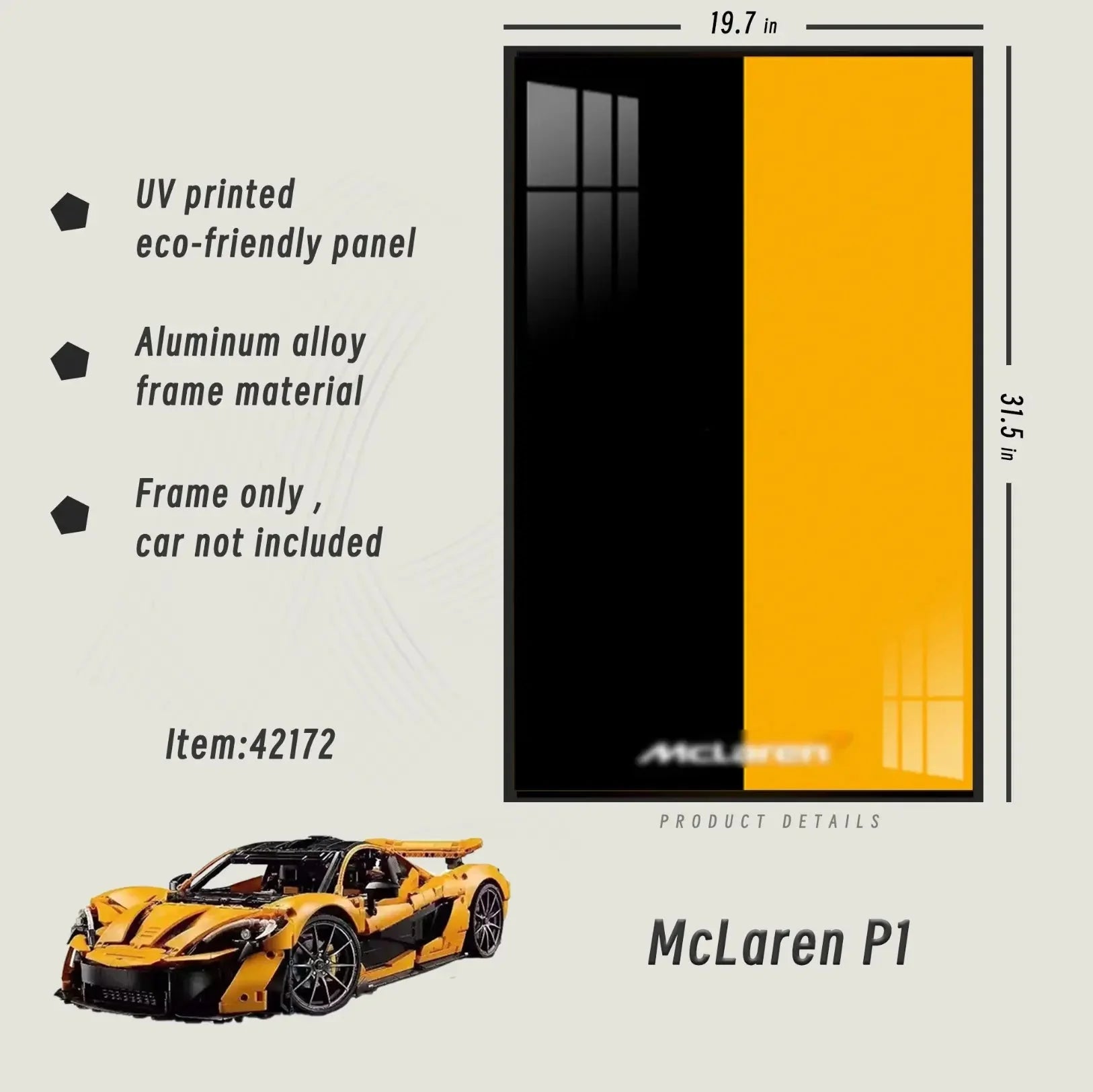 Premium Wall Display Frame for LEGO® 42172 McLaren P1