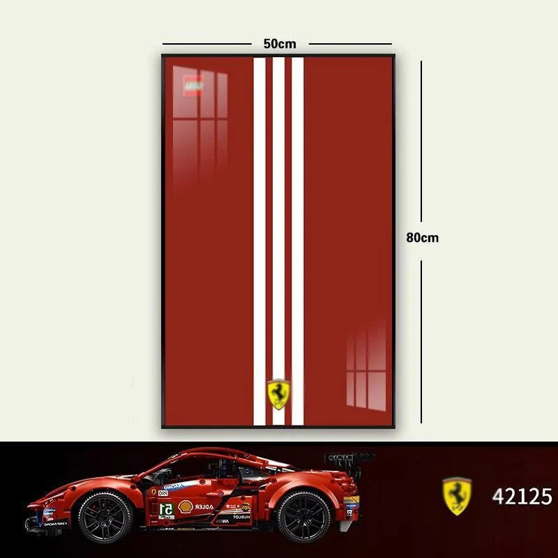Premium Wall Mount Display Frame for LEGO® Technic™ Ferrari 488 GTE 42125