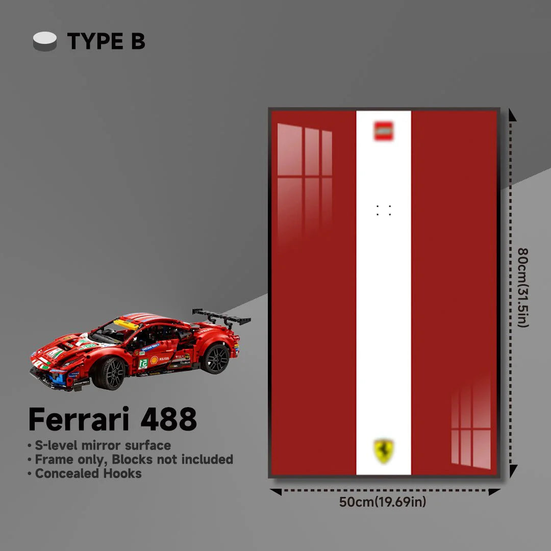 Premium Wall Mount Display Frame for LEGO® Technic™ Ferrari 488 GTE 42125