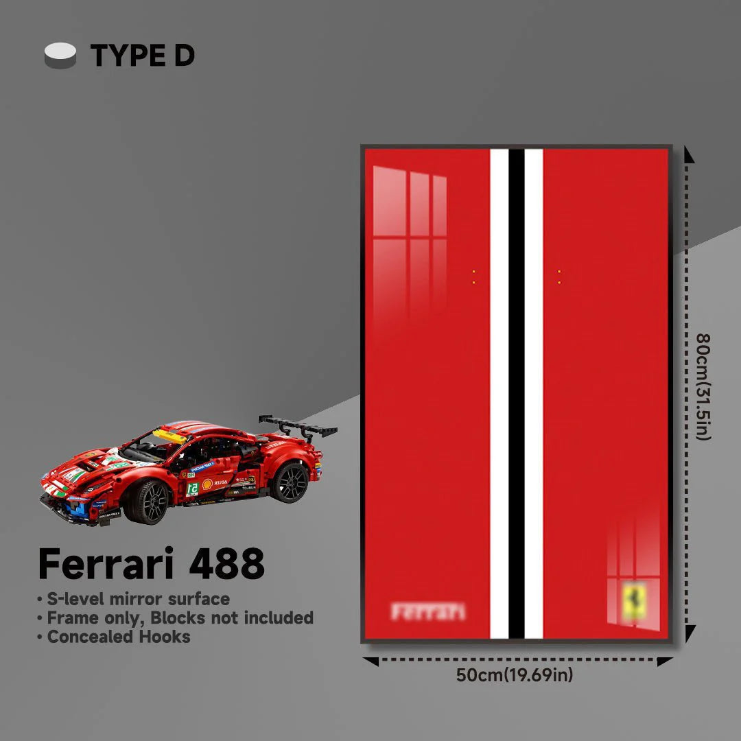 Premium Wall Mount Display Frame for LEGO® Technic™ Ferrari 488 GTE 42125