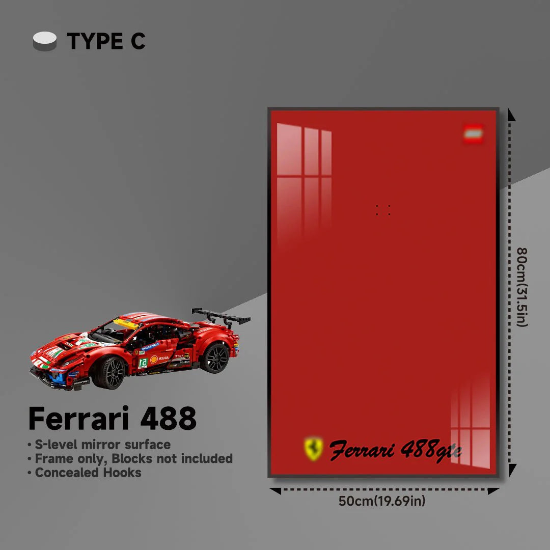 Premium Wall Mount Display Frame for LEGO® Technic™ Ferrari 488 GTE 42125