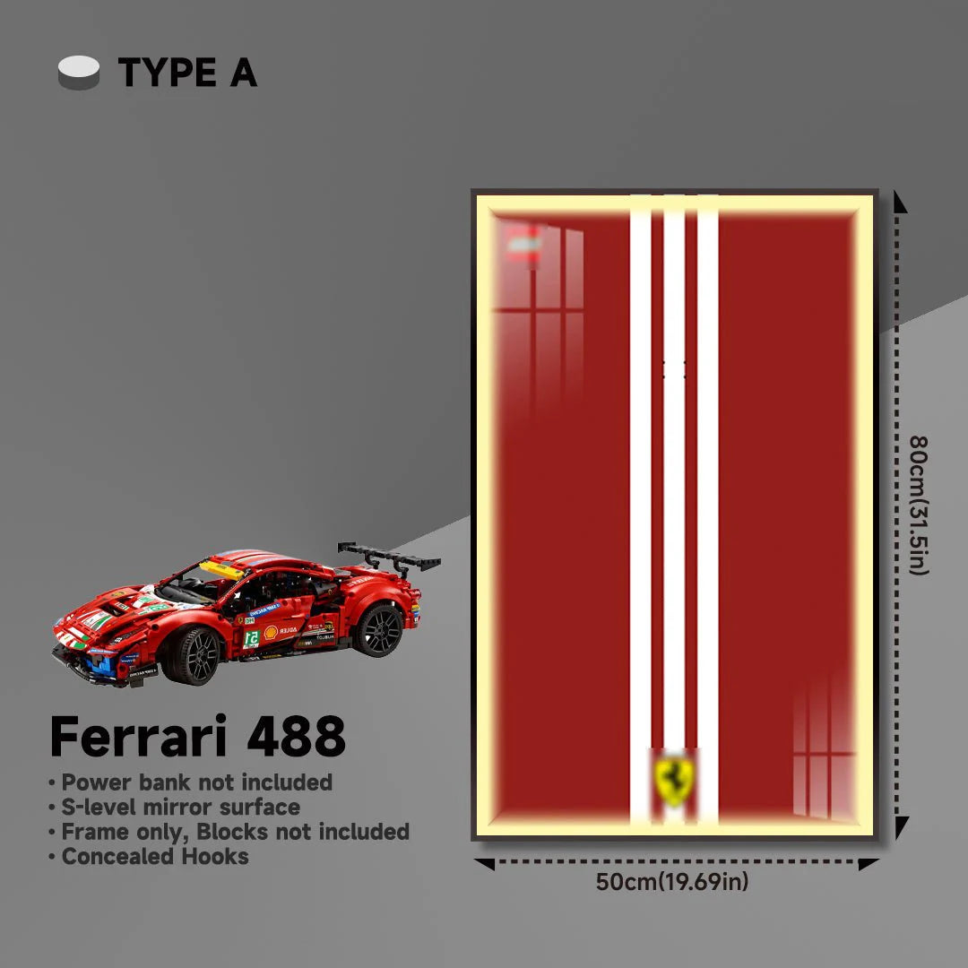 Premium Wall Mount Display Frame for LEGO® Technic™ Ferrari 488 GTE 42125
