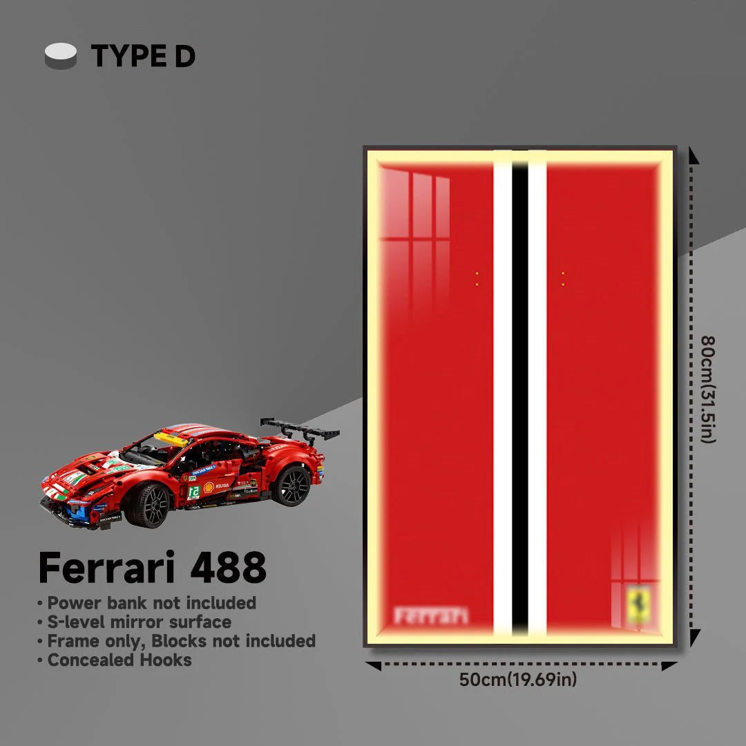 Premium Wall Mount Display Frame for LEGO® Technic™ Ferrari 488 GTE 42125