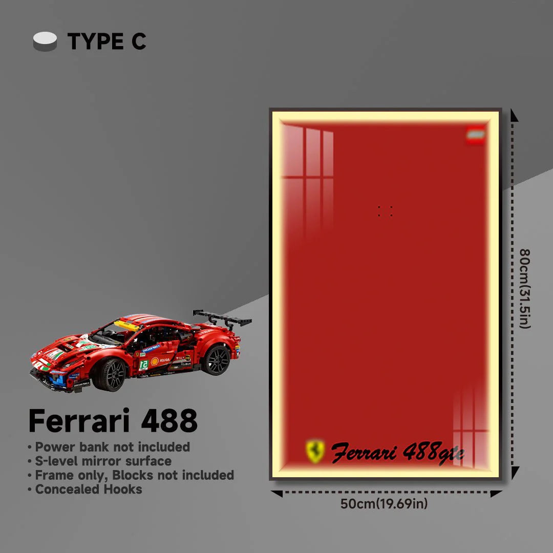 Premium Wall Mount Display Frame for LEGO® Technic™ Ferrari 488 GTE 42125