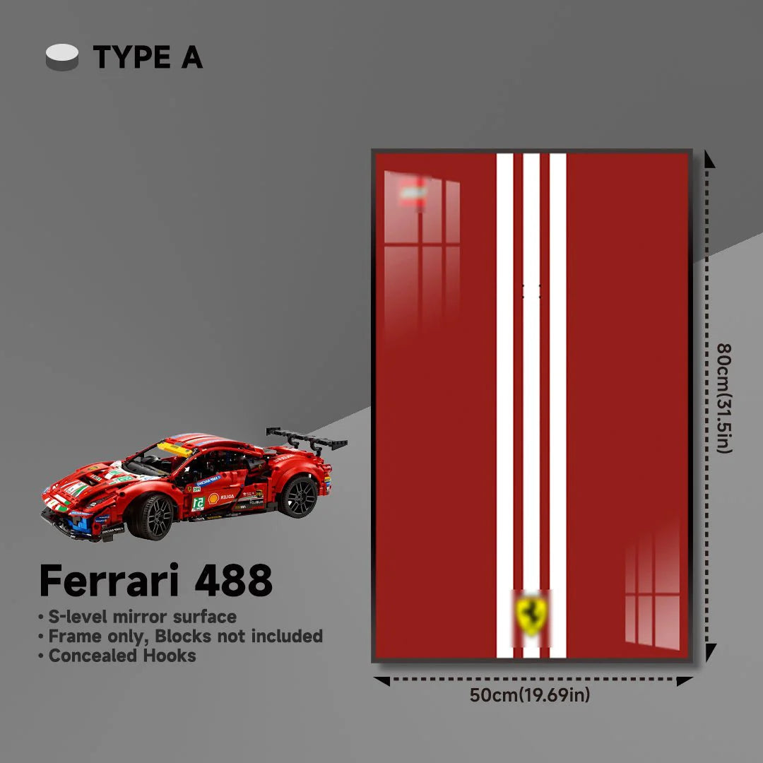 Premium Wall Mount Display Frame for LEGO® Technic™ Ferrari 488 GTE 42125