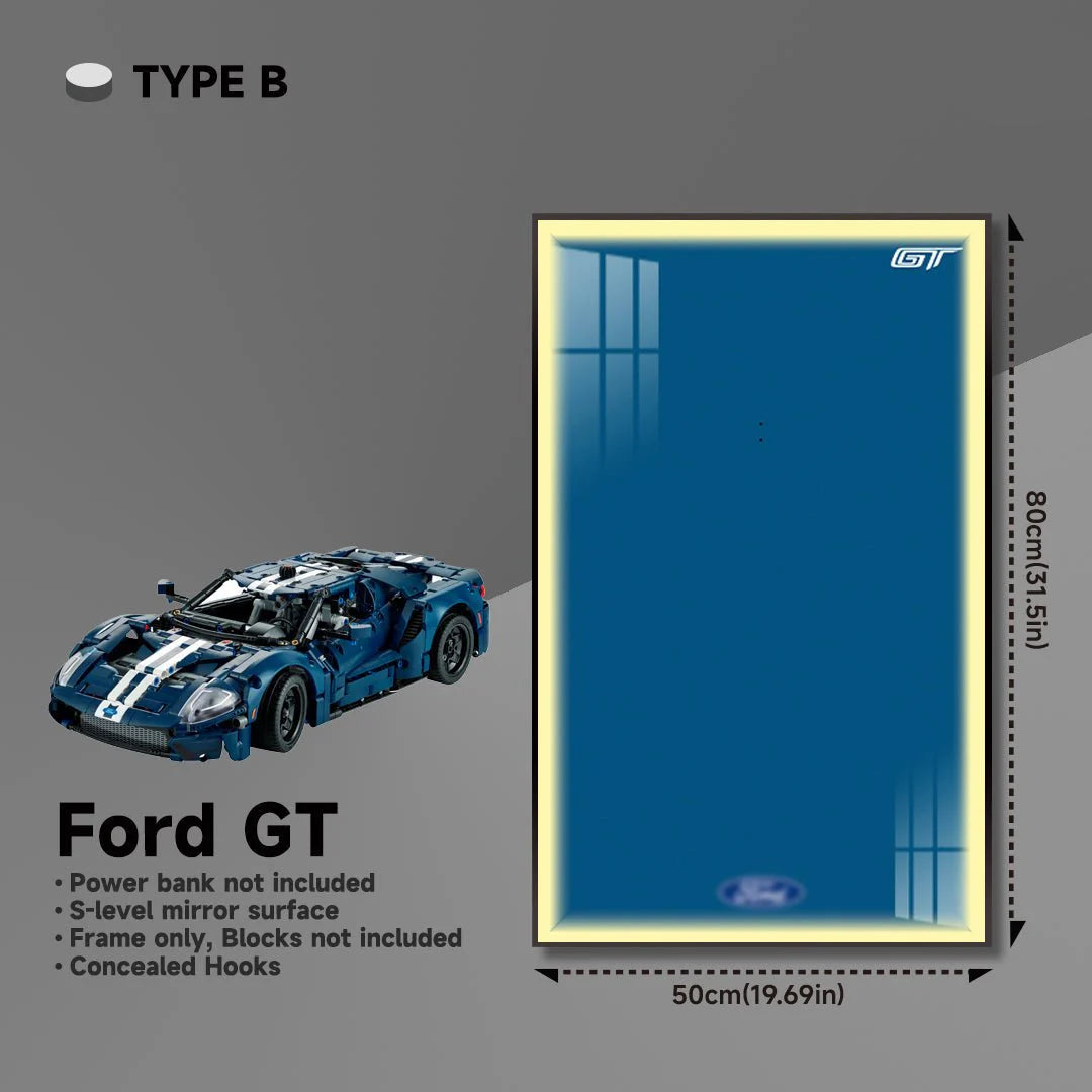 Premium Wall Mount Display Frame for LEGO® Technic™ Ford GT 42154