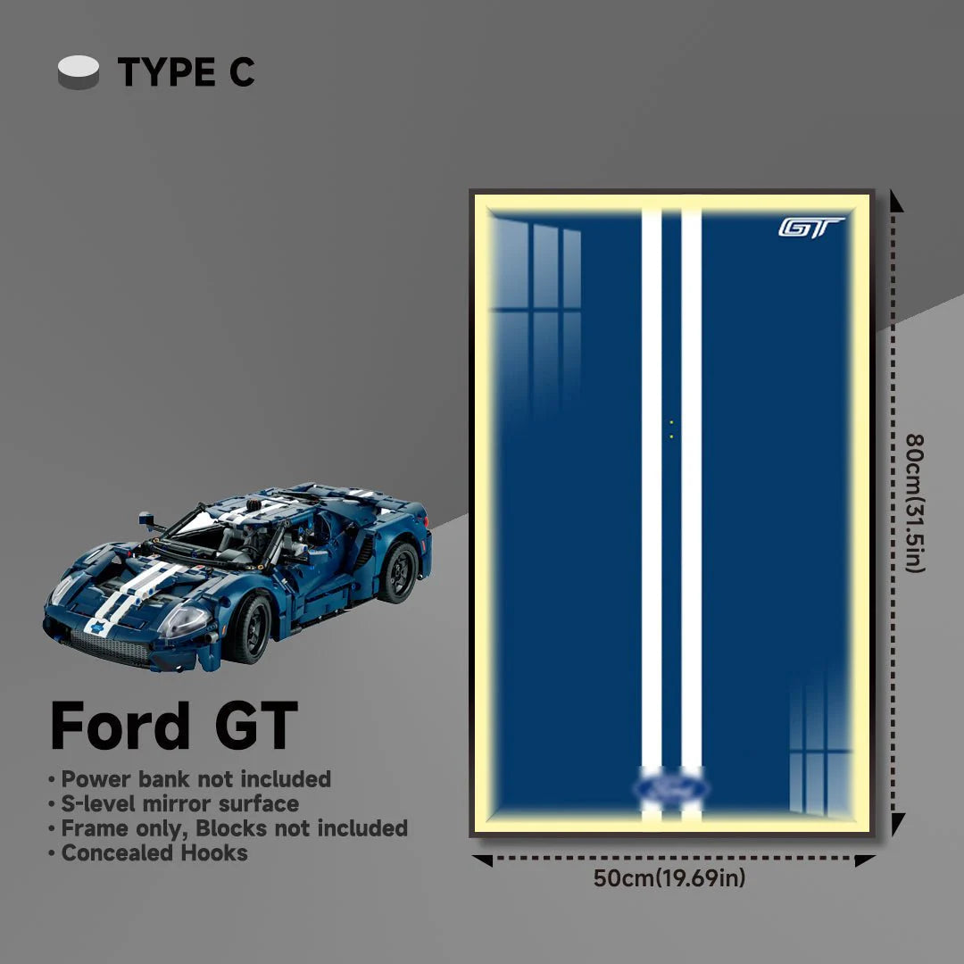 Premium Wall Mount Display Frame for LEGO® Technic™ Ford GT 42154