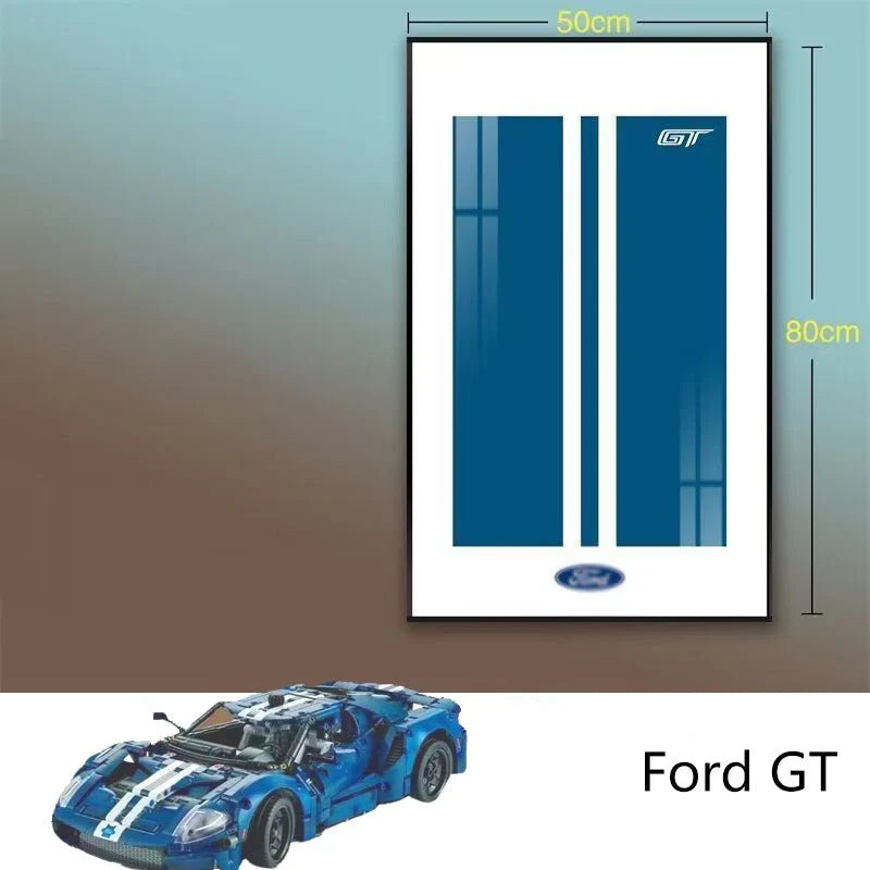 Premium Wall Mount Display Frame for LEGO® Technic™ Ford GT 42154