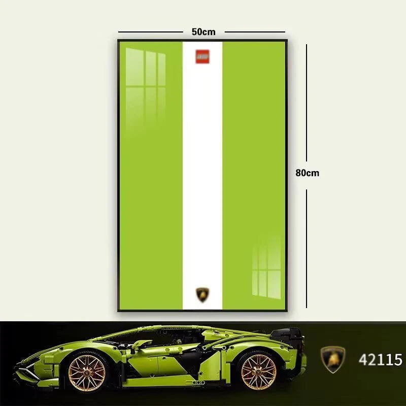 Premium Wall Mount Display Frame for LEGO® Technic™ Lamborghini Sian 42115