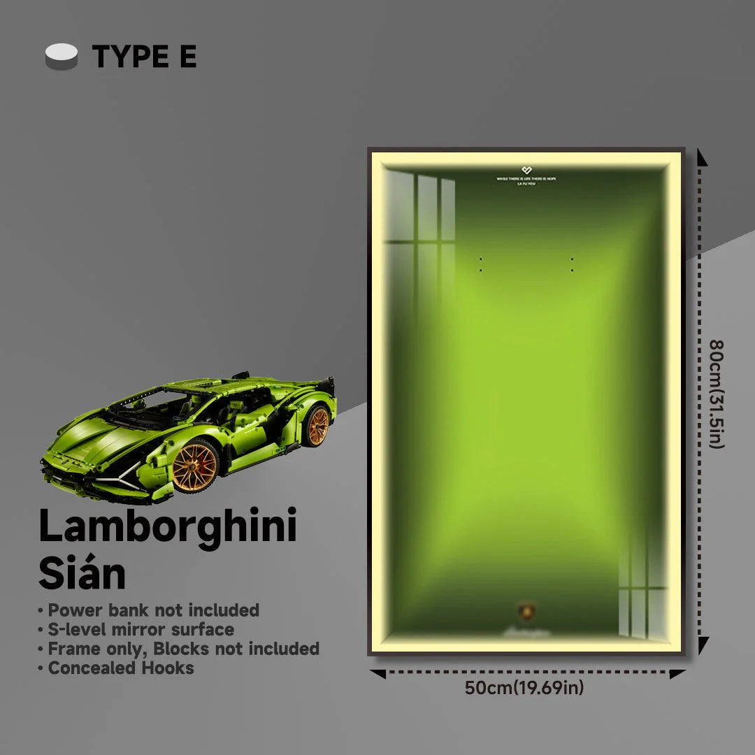 Premium Wall Mount Display Frame for LEGO® Technic™ Lamborghini Sian 42115