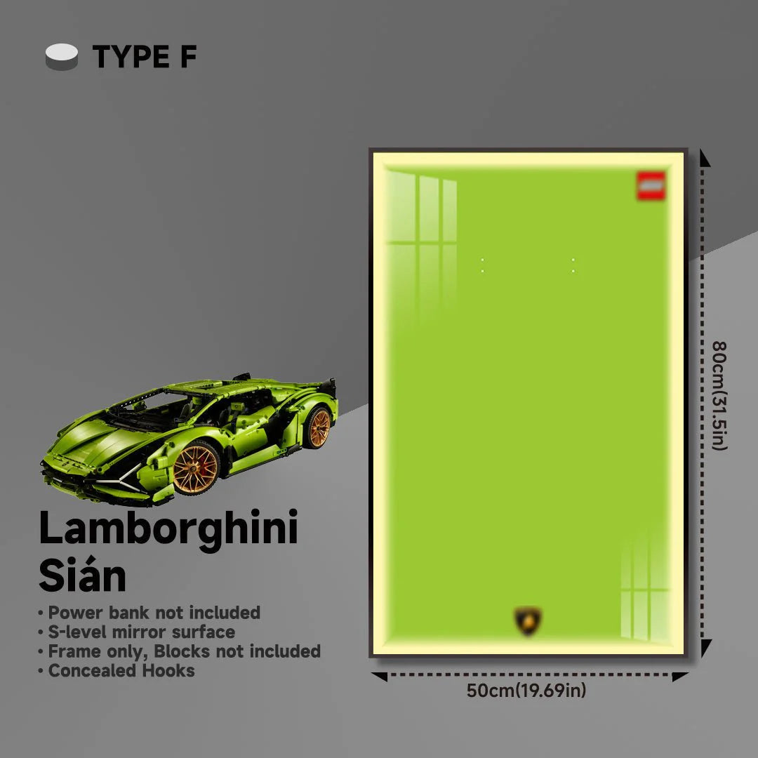 Premium Wall Mount Display Frame for LEGO® Technic™ Lamborghini Sian 42115