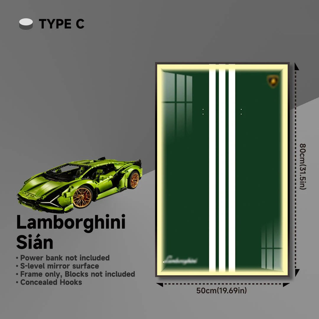 Premium Wall Mount Display Frame for LEGO® Technic™ Lamborghini Sian 42115