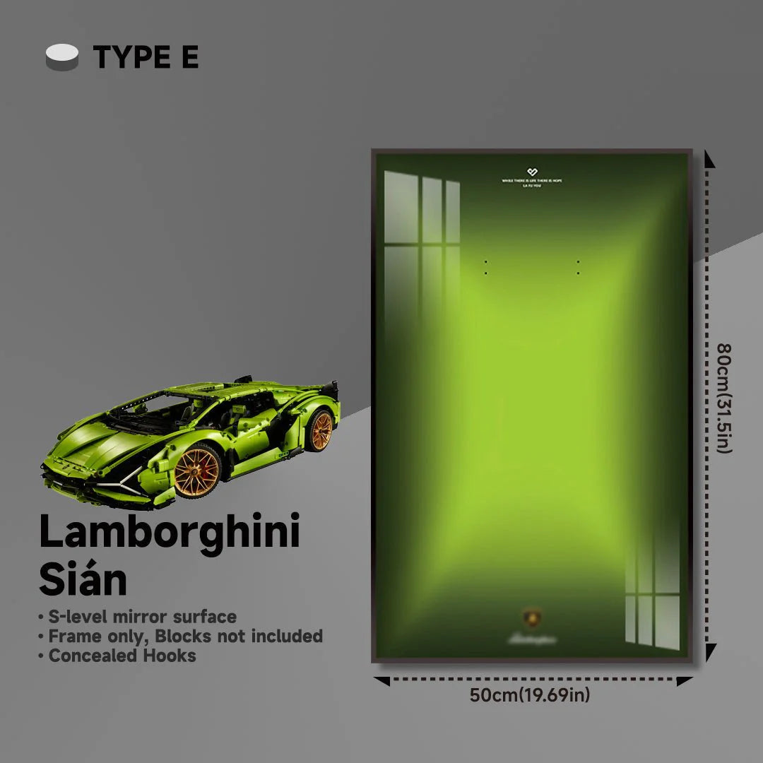 Premium Wall Mount Display Frame for LEGO® Technic™ Lamborghini Sian 42115