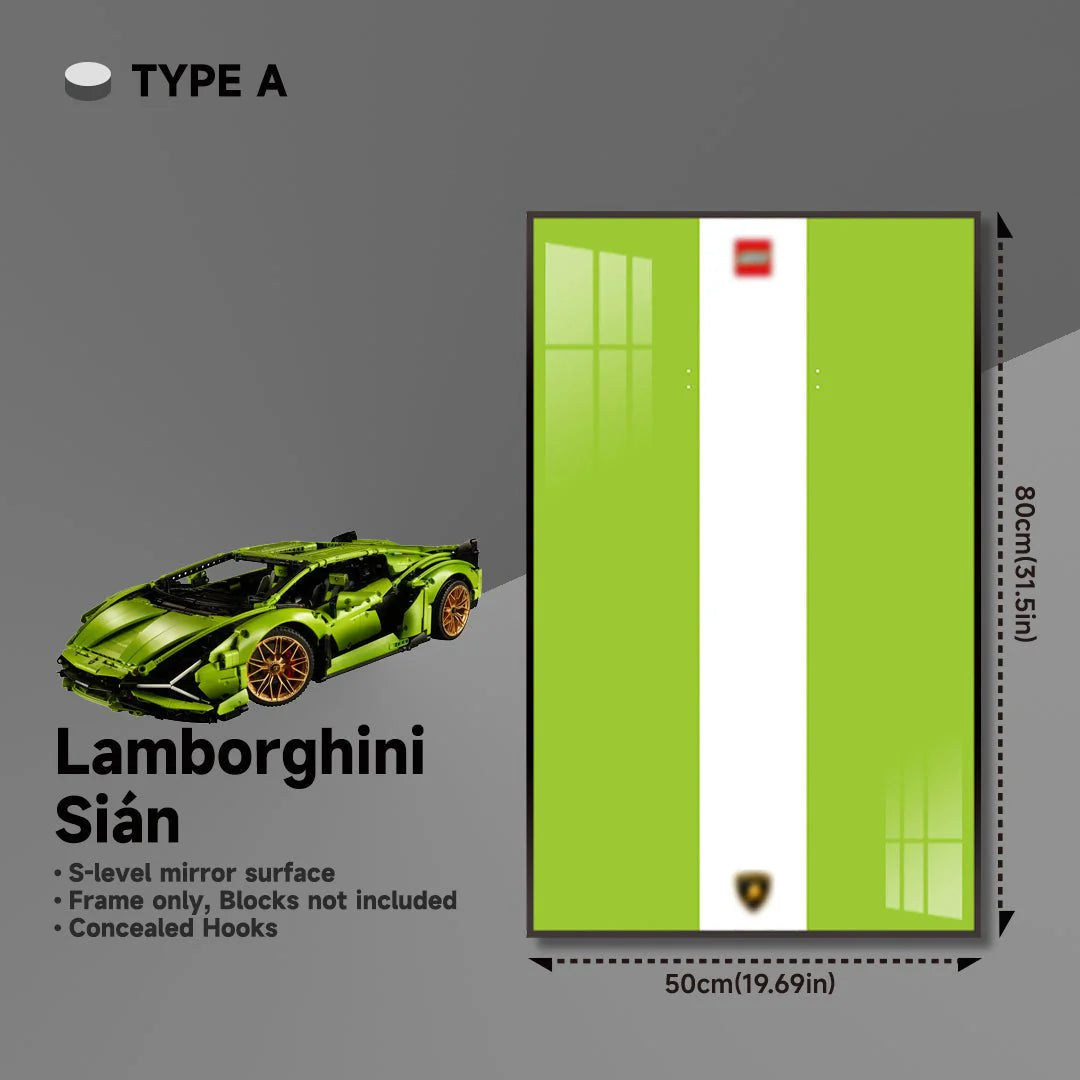 Premium Wall Mount Display Frame for LEGO® Technic™ Lamborghini Sian 42115
