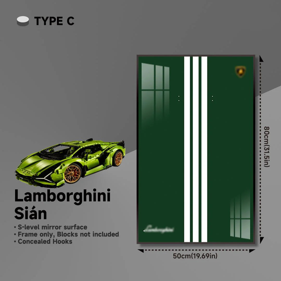 Premium Wall Mount Display Frame for LEGO® Technic™ Lamborghini Sian 42115