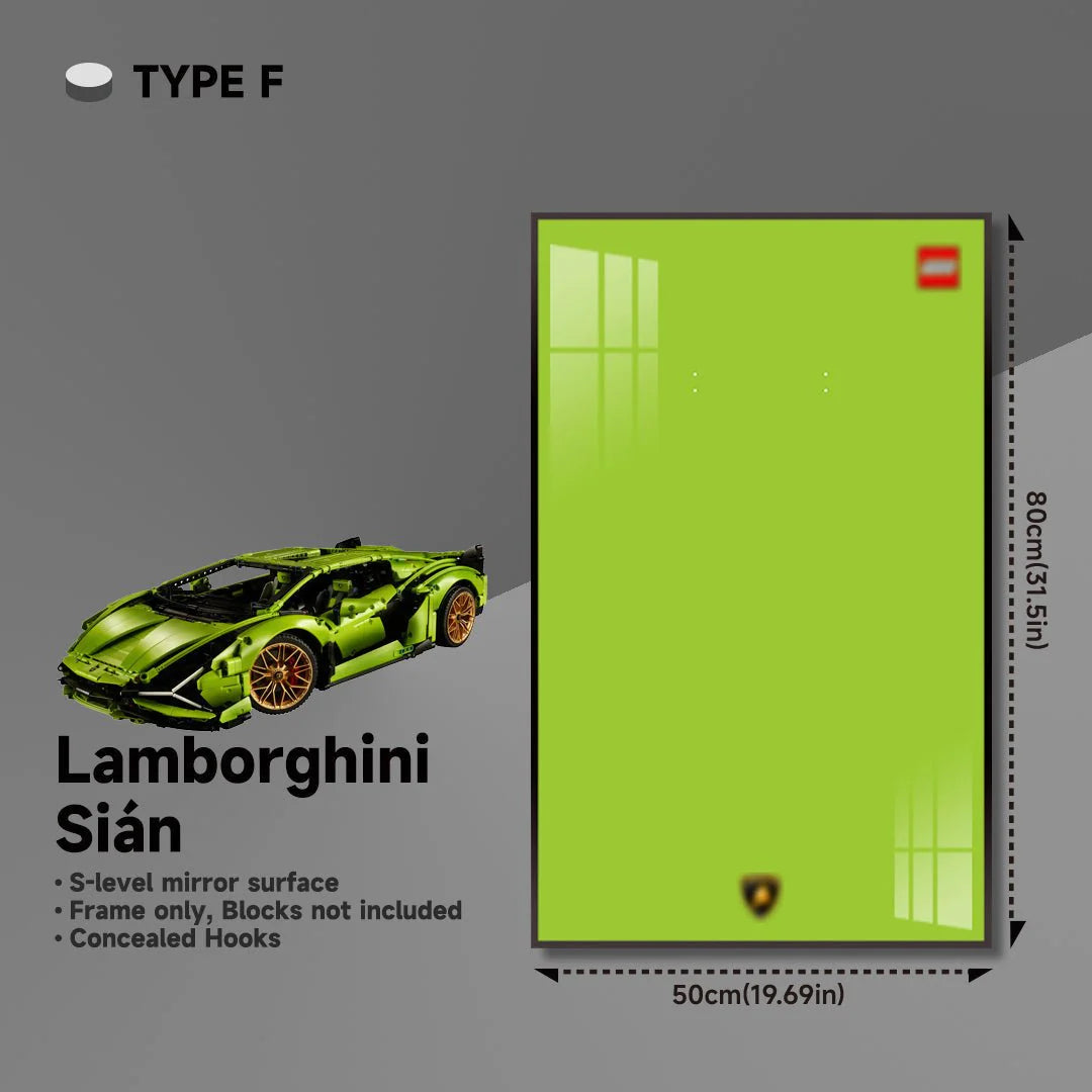 Premium Wall Mount Display Frame for LEGO® Technic™ Lamborghini Sian 42115