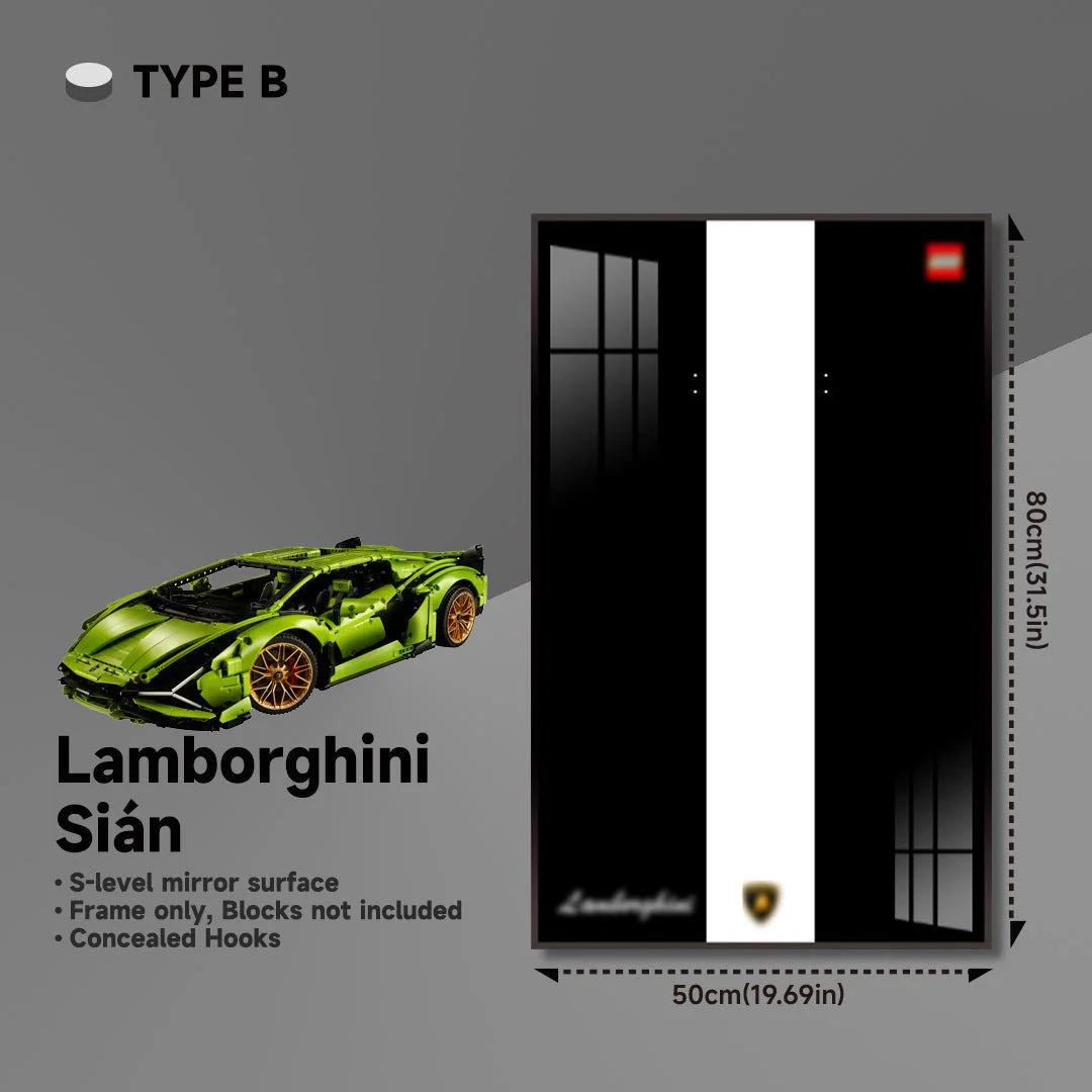 Premium Wall Mount Display Frame for LEGO® Technic™ Lamborghini Sian 42115