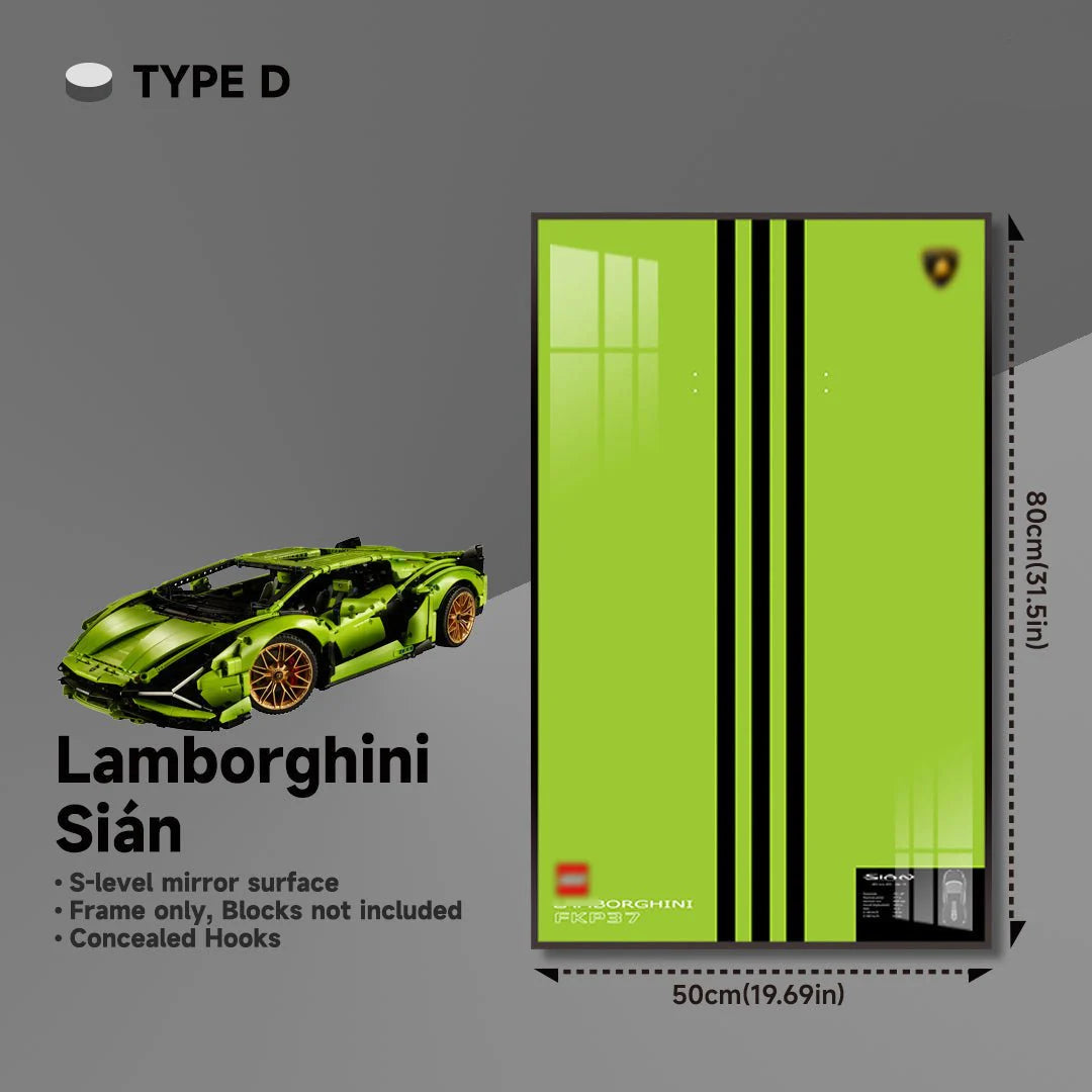 Premium Wall Mount Display Frame for LEGO® Technic™ Lamborghini Sian 42115