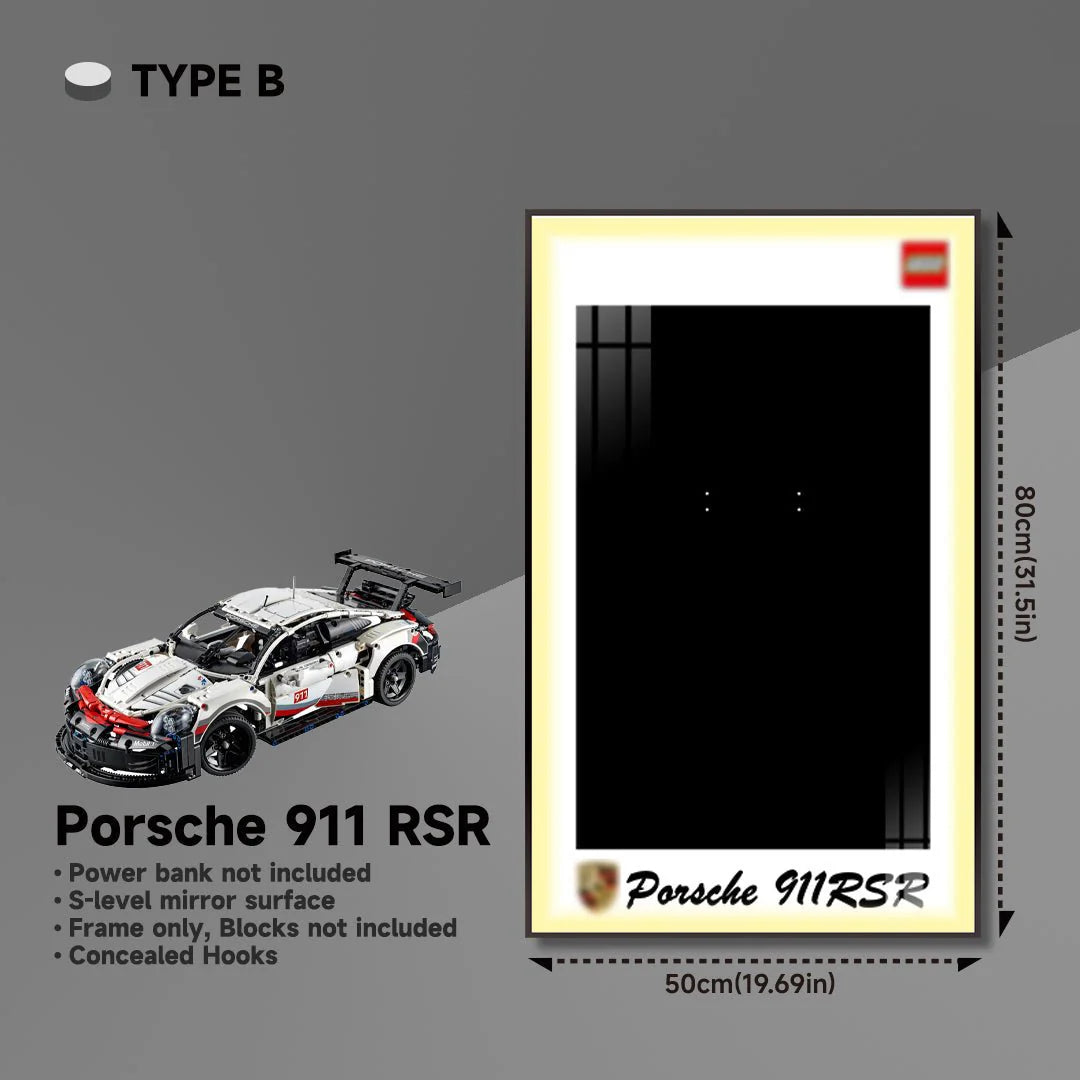 Premium Wall Mount Display Frame for LEGO® Technic™ Porsche 911 RSR 42096