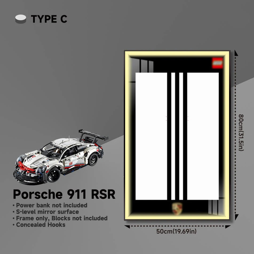 Premium Wall Mount Display Frame for LEGO® Technic™ Porsche 911 RSR 42096